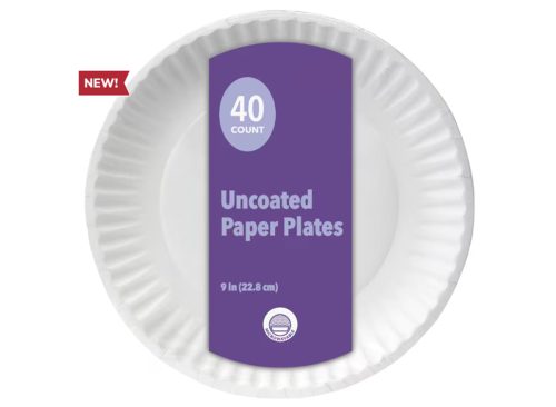 9-in. White Paper Plates, 40-ct. Packs
