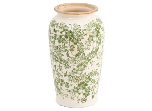 A&B HOME 11.5in Ceramic Floral Glazed Flower Vase