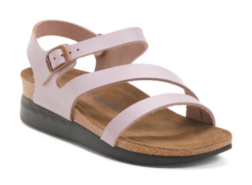 AEROTHOTIC Leather Ares Comfort Wedge Sandals With Antimicrobial Lining