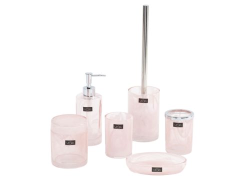 AZZURE HOME Pink Glass Bathroom Accessories Collection