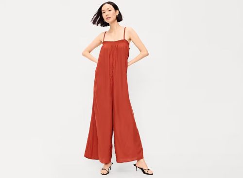 Airy Smocked-Top Jumpsuit
