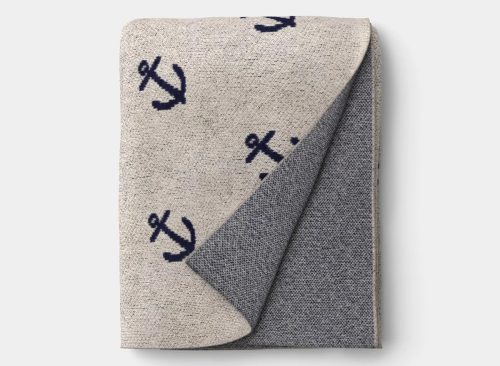 Anchor Throw Blanket Ivory/Blue - Room Essentials™