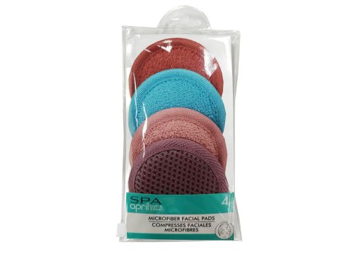 April Bath And Shower Microfiber Facial scrubs, Assorted Colors, 4-pc Pack.
