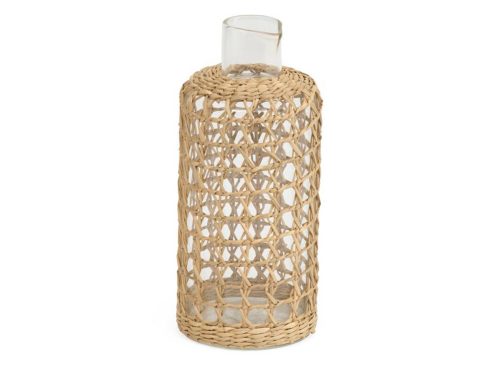 BE HOME 4x9.5 Large Carafe In Seagrass Cage