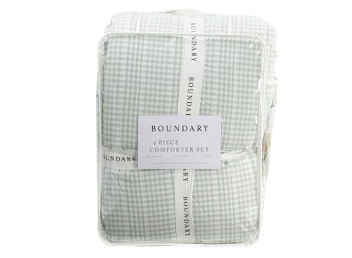 BOUNDARY Cotton Gingham Comforter Set
