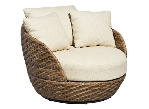Beautiful 3-Piece Outdoor Swivel Chair Set, Porcini