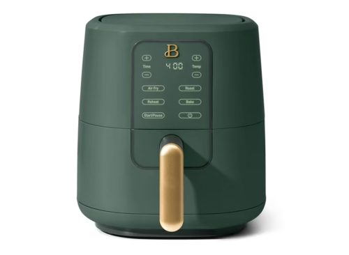 Beautiful 3 Qt Air Fryer with TurboCrisp Technology, EverGood Ceramic Nonstick Coating, Thyme Green by Drew Barrymore