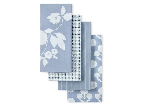 Beautiful Home by Drew Barrymore 4-Piece Kitchen Towel Set, Cornflower Blue, 16"W x 26"L