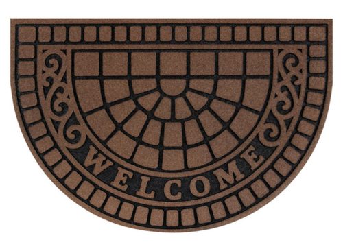  Belavi 24" x 36" All Seasons Doormat - Welcome Half Rnd Brown