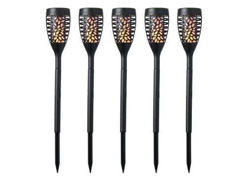 Belavi 5 Pack Solar Flame Effect Stakes, Black