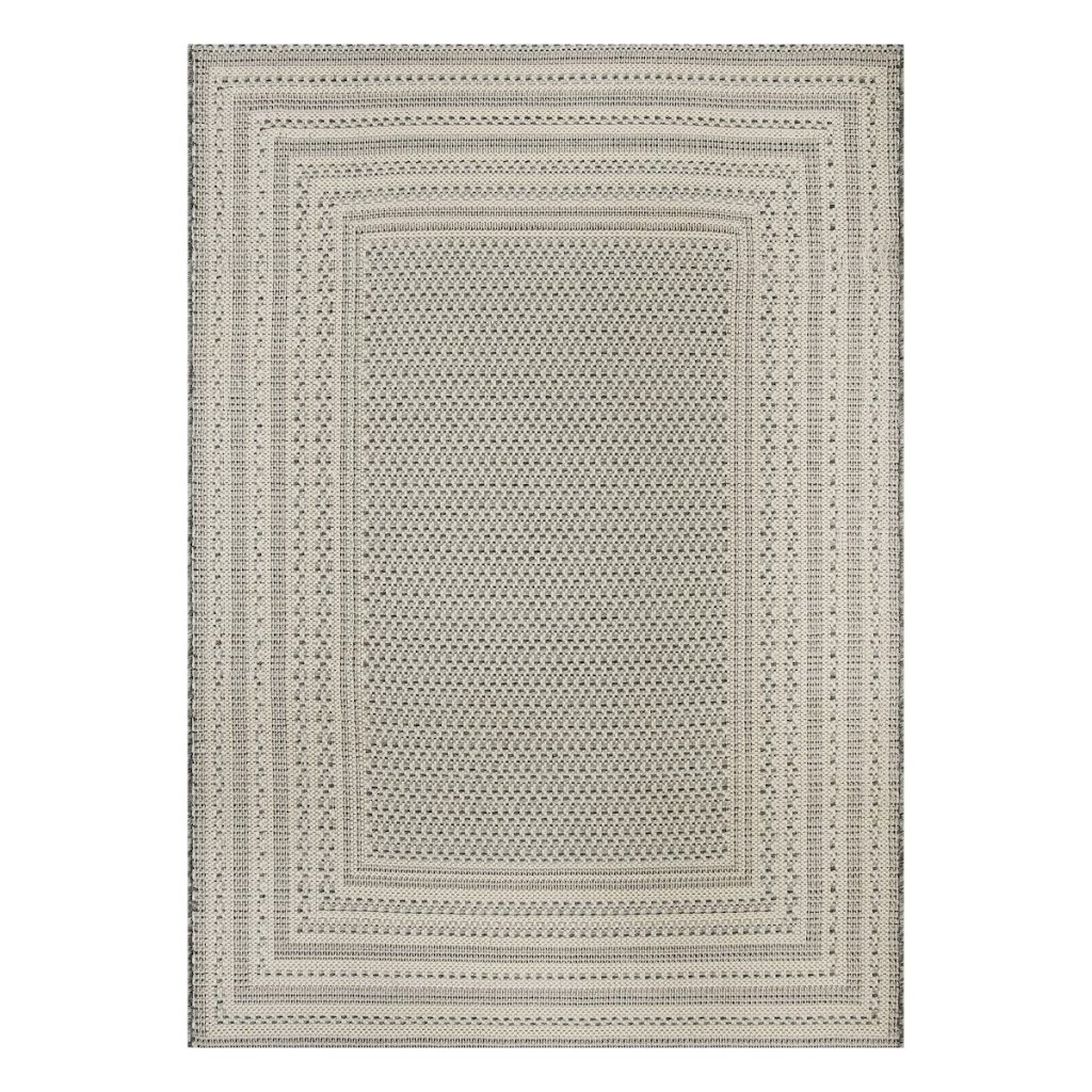 Better Homes & Gardens 7'x10' Woven Gray Border Outdoor Rug