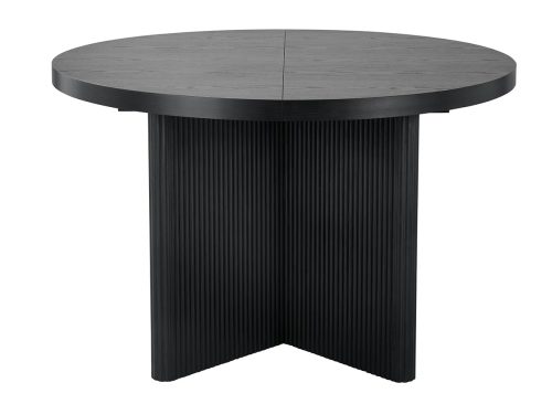 Better Homes & Gardens Lillian Fluted Round Expandable Dining Table, Black Wood Finish