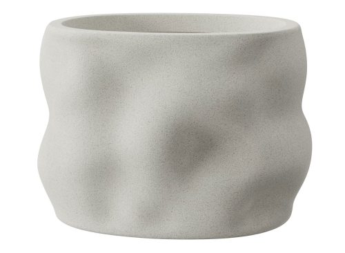 Better Homes & Gardens Mallory 12 inch Resin Planter White, Elegance Design with Drainage Hole