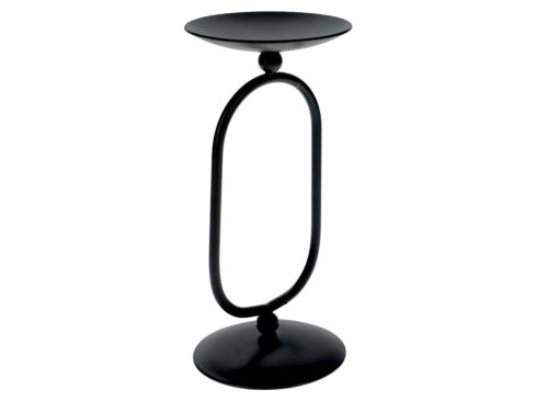 Black Metal Pedestal Candle Holder, 6.5 in.