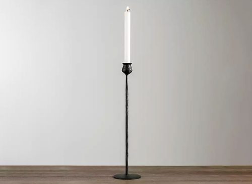 Black Textured Taper Candle Holder, 20 in.