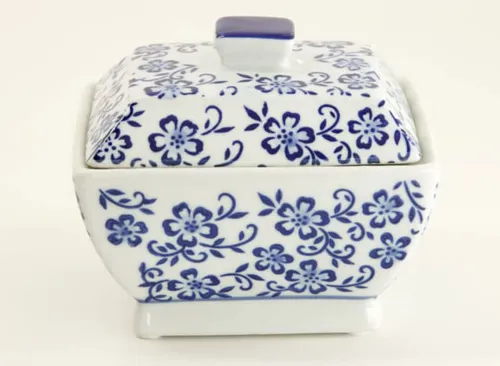Blue Ceramic Trinket Dish with Lid