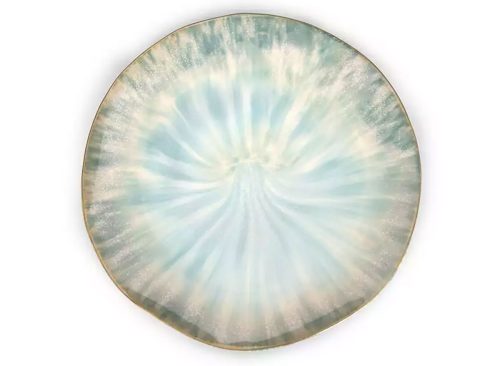 Blue Glazed Ceramic Decorative Tray