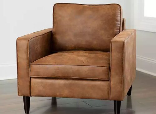 Brown Wyatt Faux Leather Armchair