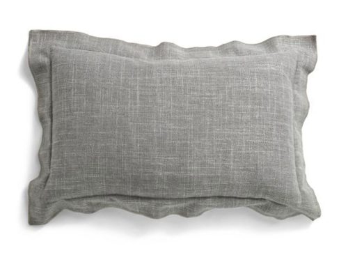 CANAAN Made In Usa 13.5x21 Linen Blend Overfilled Double Flange Pillow