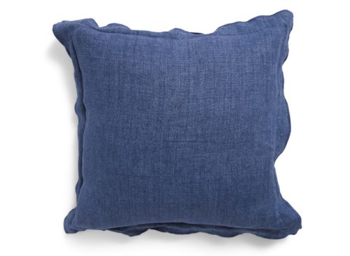 CANAAN Made In Usa 22x22 Pure Linen Overfilled Double Flange Pillow