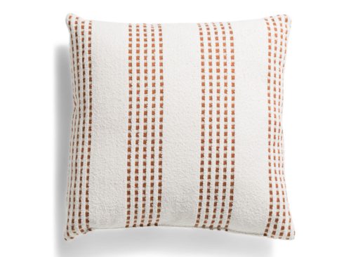 CANAAN Made In Usa 22x22 Textured Woven Stripes Oversized Feather Fill Pillow