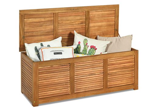 Costway 46 Gallon Deck Storage Acacia Wood Organization Toys Cushions Tools