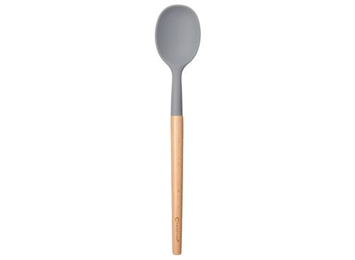 Crofton Beechwood & Silicone Utensil - Solid Spoon, Gray