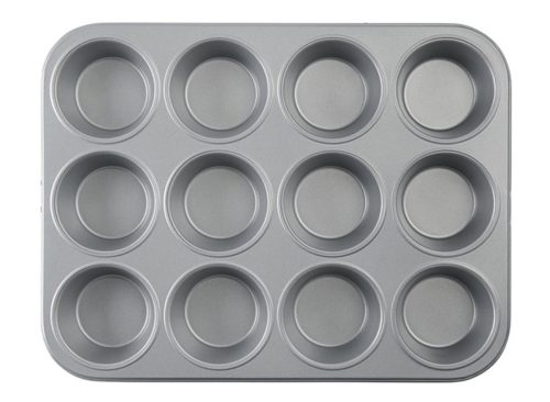  Crofton Metal Bakeware - 12 cup Muffin Pan, Raw Aluminium