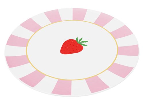 Crofton Pink Striped Plates, 4Pk