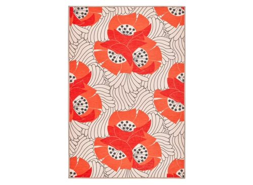 Dash & Albert Japanese Poppy Machine Washable Rug, 2' x 3', Multi