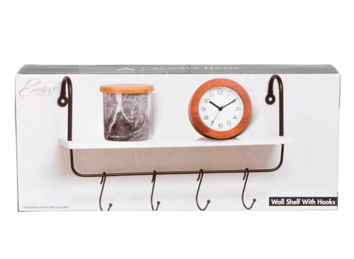Encore Home Decor Wall Shelf with Hooks, Assorted