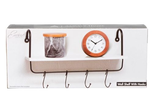 Encore Home Decor Wall Shelf with Hooks, Assorted1 Encore Home Decor Wall Shelf with Hooks, Assorted