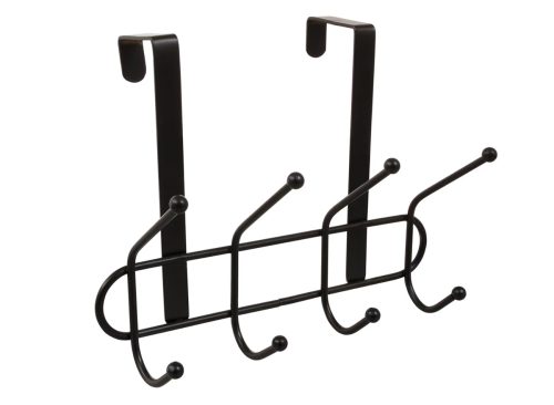  Essentials Black Over-The-Door Hooks, 8.625x6.375 in.