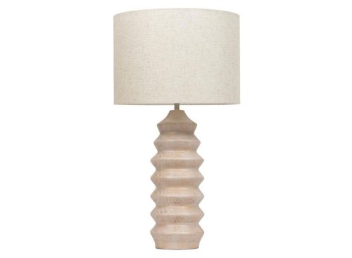 FIND BY UTTERMOST 16x30 Uplift Solid Wood Ribbed Table Lamp