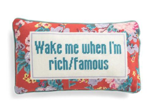 FURBISH STUDIO 9x15 Rich And Famous Needlepoint Pillow
