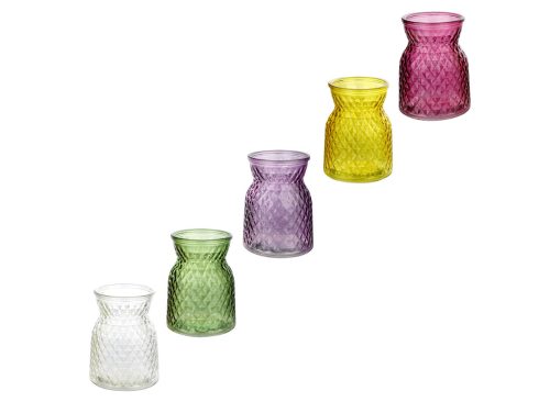 Faceted Glass Bouquet Vases, 5.5 in.
