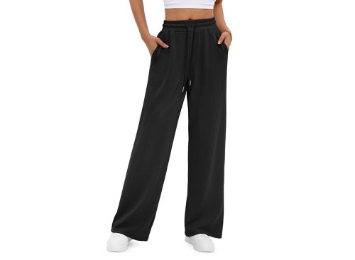 Fantaslook Wide Leg Sweatpants for Women Casual High Waisted Baggy Sweatpants Drawstring Workout Pants with Pockets Fashion Outfits