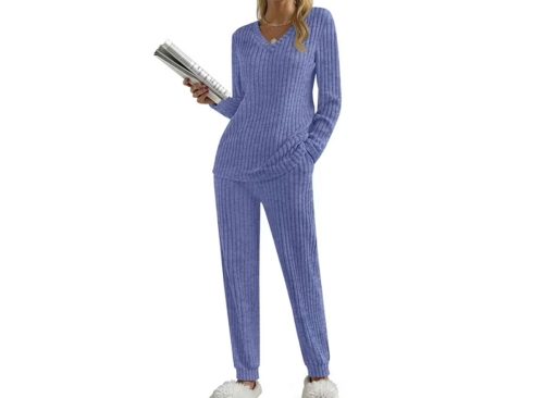 Fantaslook Womens Pajamas Sets Long Sleeve Shirts and Jogger Pants With Pockets Two Piece Lounge Sets Fall Oufits