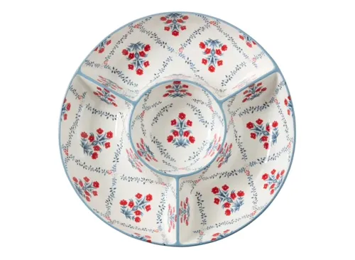 Floral Ceramic Chip and Dip Tray, Red/White/Blue, by My Texas House