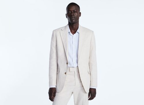 Free Assembly Men's Tailored Fit Linen Blend Suiting Blazer, Sizes 40R-52R