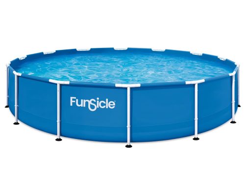 Funsicle 14ft Adventure Above Ground Metal Frame Swimming Pool, Includes FiltraBoost™ 800S Pump with AutoSkimmer, Round, Age 6 & up