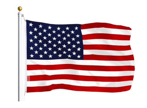 G128- Lightweight American Flag 3x5 ft Polyester with Brass Grommets Indoor Outdoor Use