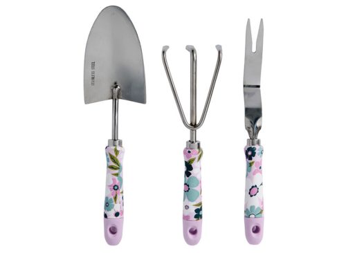 GARDENLINE Pink Floral Decorative Garden Hand Tool Set