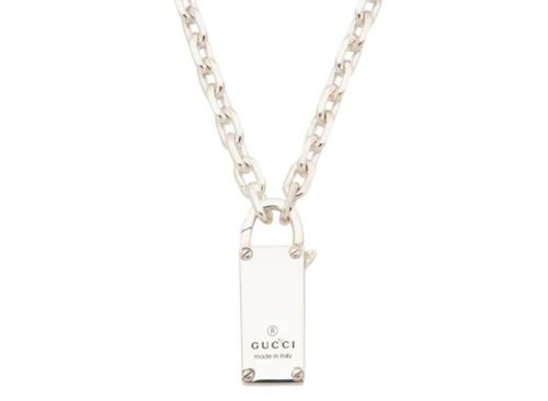 GUCCI Made In Italy Sterling Silver Trademark Necklace