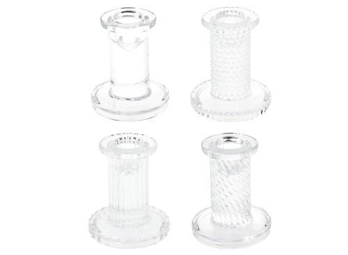 Glass Taper Candle Holder, Assorted Designs, 1-ct.