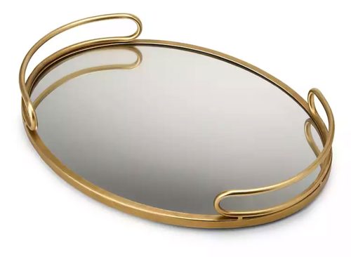 Gold Metal Mirrored Decorative Tray