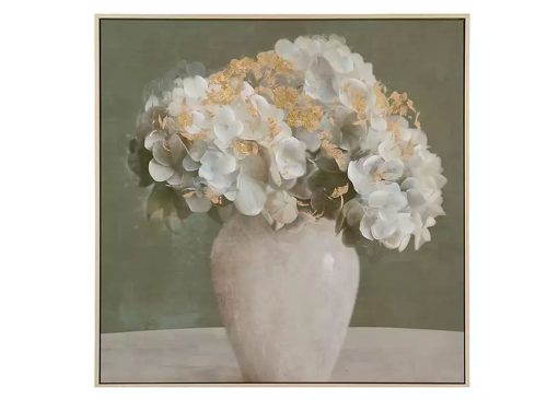 Green Moody Florals Framed Canvas Art Print