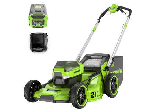 Greenworks 60V 21" Self Propelled Lawn Mower with (1) 8.0 Ah Battery & Rapid Charger 2546402 