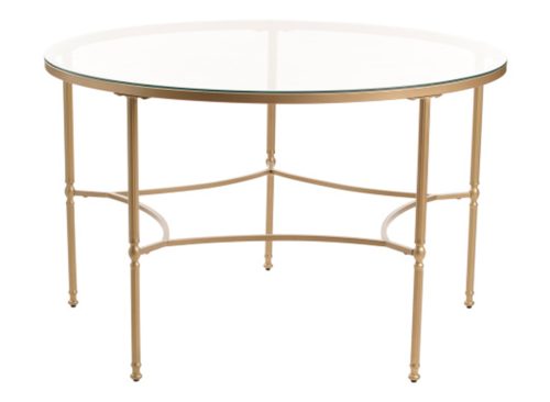 HOWARD ELLIOTT 30x48 Bonnifait Iron And Glass Round Dining Table