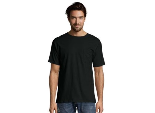 Hanes Men's Short Sleeve Pocket Tee - Black, Medium